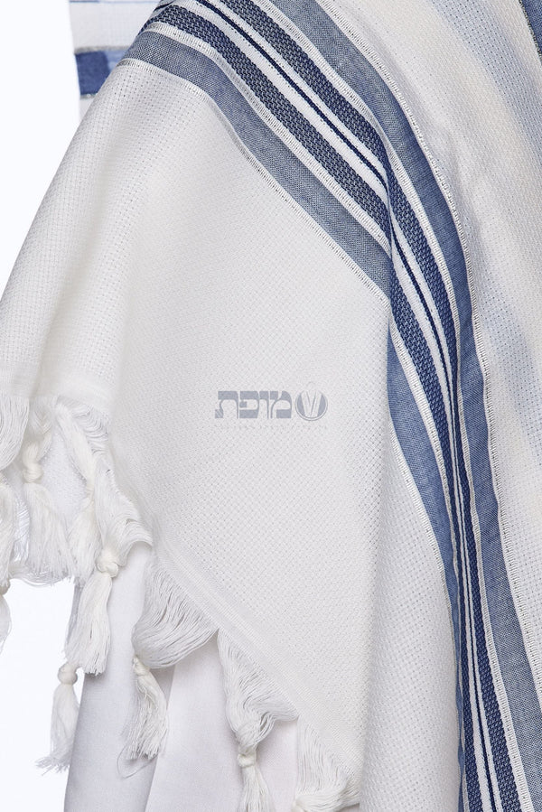 Lamenatzeach Jeans machine-made wool tallit – image 1