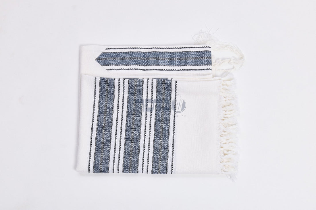 Hallelujah Black Blue machine made tallit