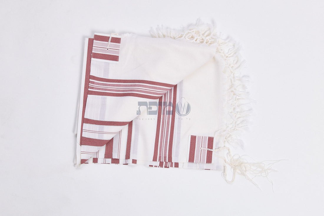 Lamenatzeach burgundy tallit view 1