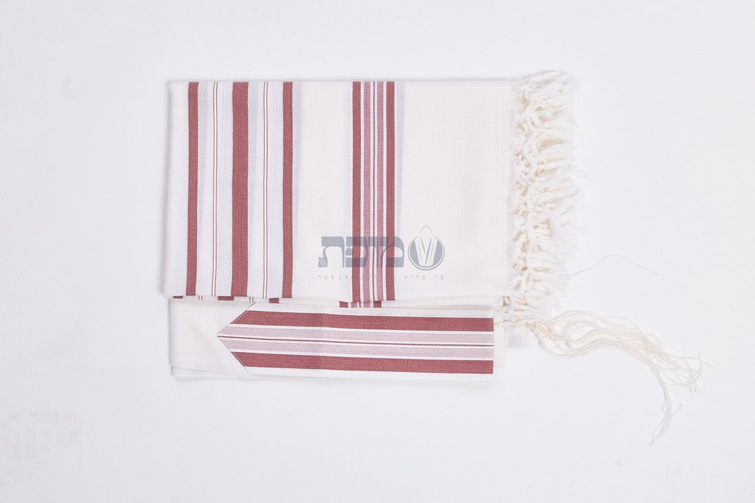 Lamenatzeach burgundy tallit view 2