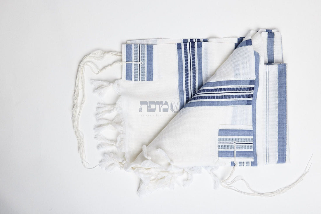 Lamenatzeach Jeans machine-made wool tallit – image 5